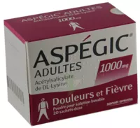 Aspegic Adultes 1000 Mg, Poudre Pour Solution Buvable En Sachet-dose 15 à MIRANDE