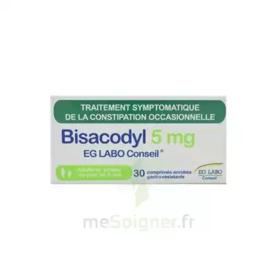 Bisacodyl Eg Labo Conseil 5 Mg Comprimés Enrobés Gastro-résistant Plq Pvc/alu/30 à MIRANDE