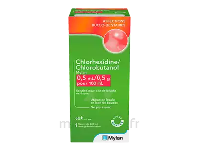 Chlorhexidine/chlorobutanol Mylan 0,5 Ml/0,5 G Pour 100 Ml, Solution Pour Bain De Bouche En Flacon à MIRANDE